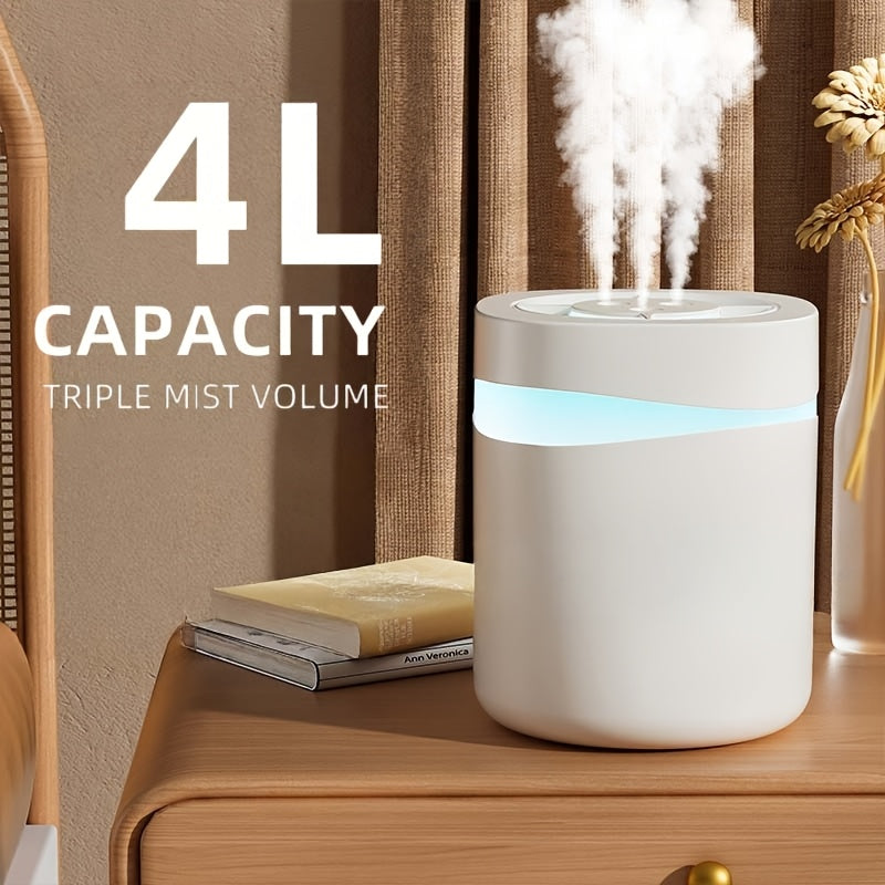 4L\u002F1.06 Gallon USB Powered Humidifier | Cool Spray in Summer, Silent Fragrance Diffuser with Three Spray Ports, Non-Rechargeable, Low-Pressure, Multi-Gear Adjustable Mist Output