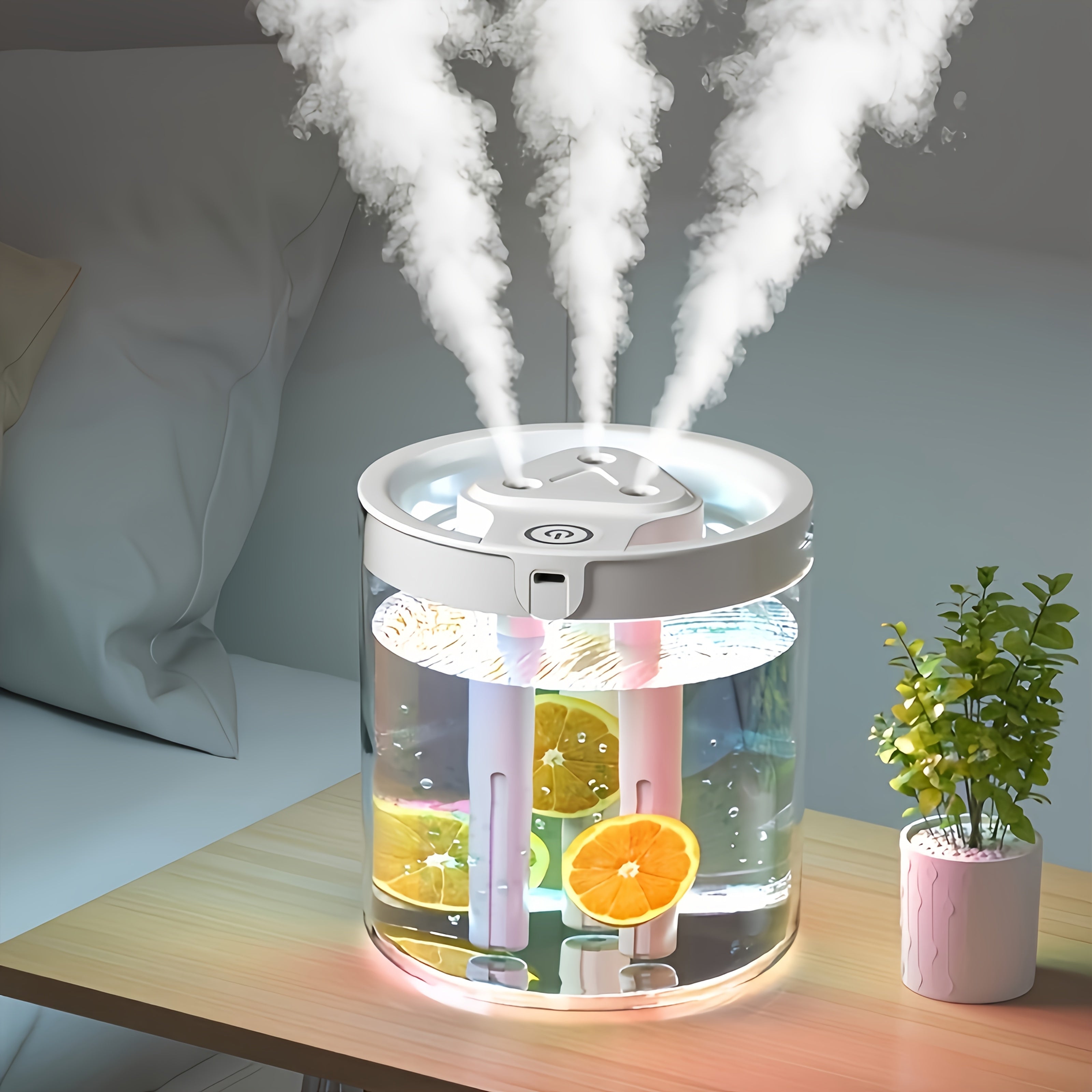 1pc Desktop Aroma Relax Humidifier, 3 Mist Ports, High Capacity, Made of Plastic Material, Suitable for Bedrooms and Offices, Desktop Design, Operating Voltage ≤ 36V