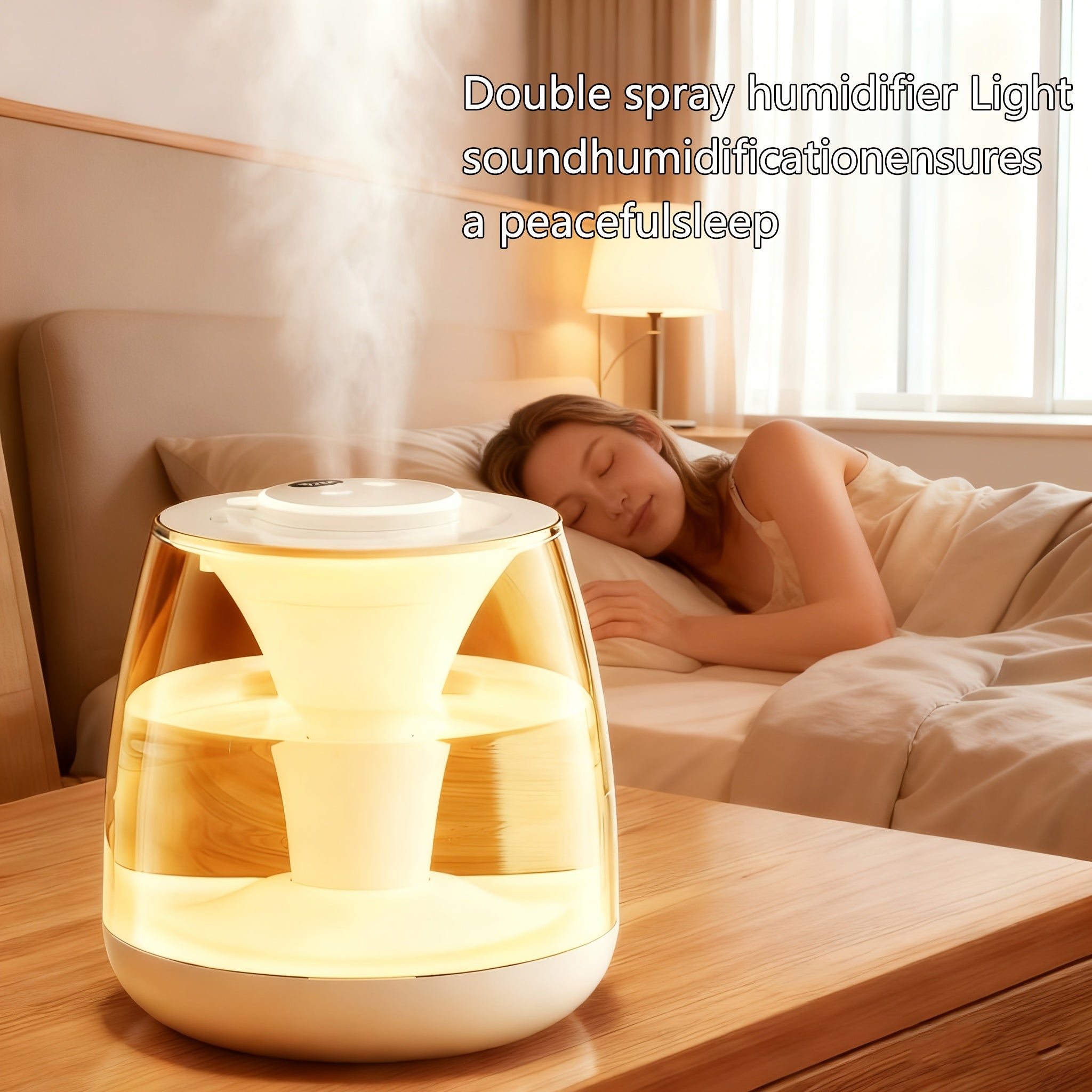 Dual Spray Humidifier 3000ml Dual Spray Humidifier with USB Power | Portable Digital Display, Essential Oil Diffuser, Colorful Night Light, Top Water Fill, Easy to Clean - for Bedroom, Large Room, Living Room, Office, Dorm, Great Gift for Winter