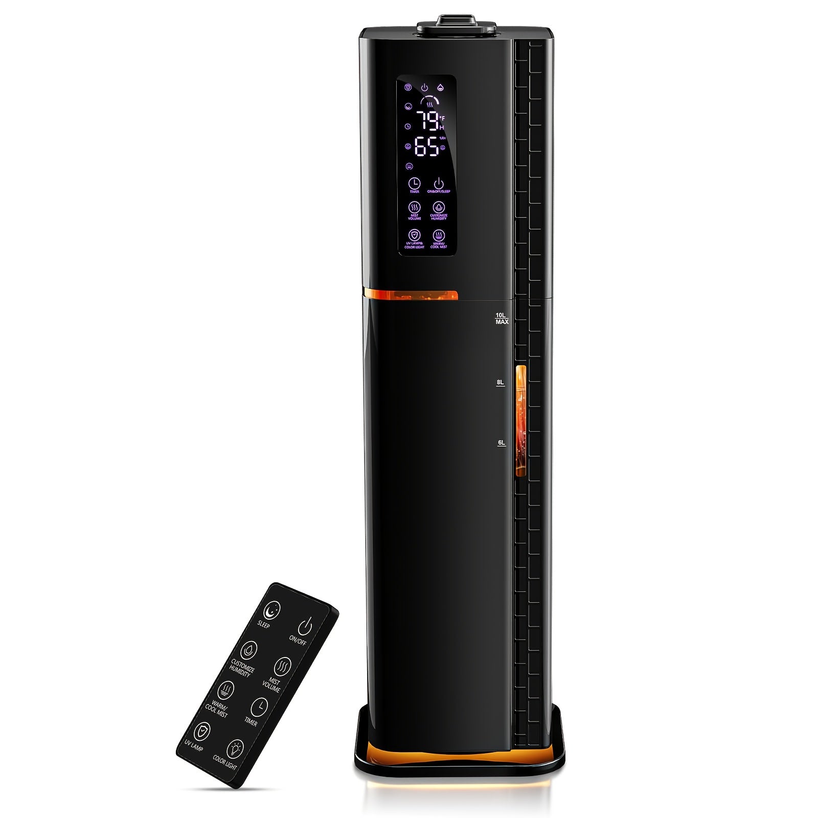 2.64 Gallon Humidifier for Bedroom & Large Rooms, Warm & Cool Mist for Up to 500 Sq Ft, Top Fill Diffuser with Ambient Light, 3 Mist Modes, 24-Hour Timer, 35dB Quiet Operation for Home, Office & Plants