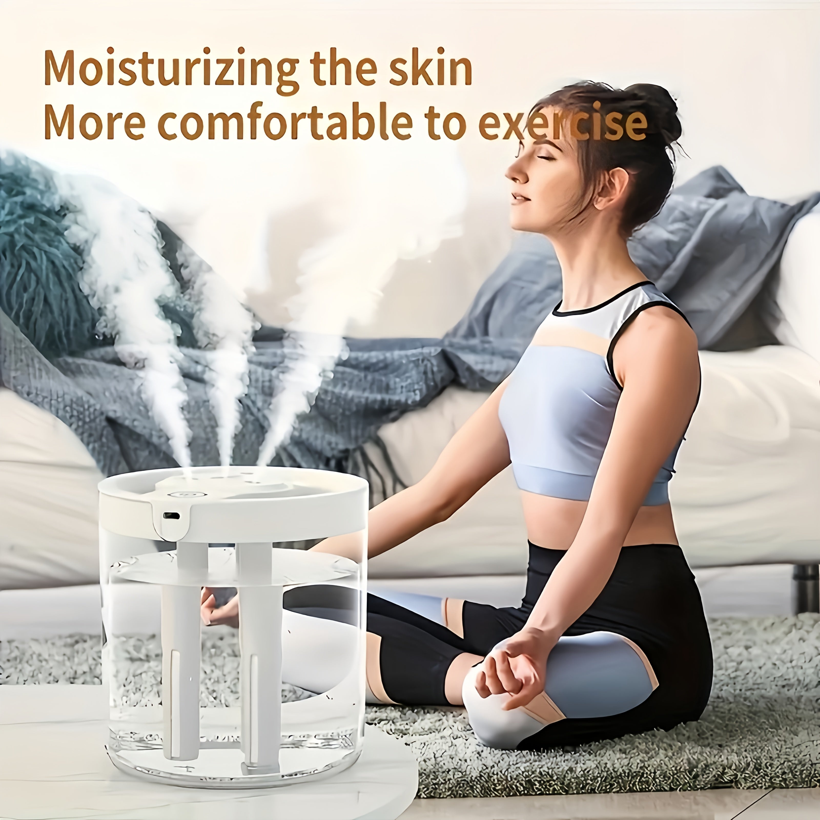 1pc Desktop Aroma Relax Humidifier, 3 Mist Ports, High Capacity, Made of Plastic Material, Suitable for Bedrooms and Offices, Desktop Design, Operating Voltage ≤ 36V